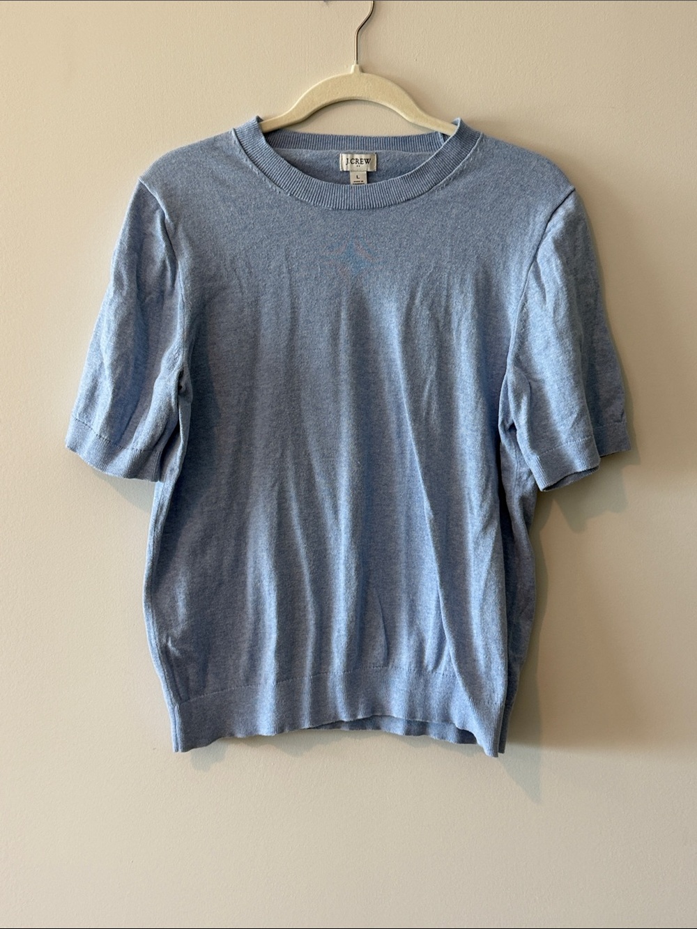J. Crew Light Blue Short-Sleeve Crewneck Top